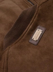 Men's imitation suede bomber jacket - brown V1 OM-JAFL-0232