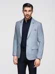 Blazer bărbătesc cu croială REGULAR cu in - albastru deschis V3 OM-BLZB-0128