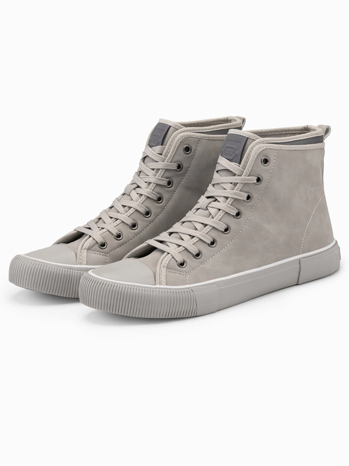 Men's high boots sneakers with decorative trim - ash V3 OM-FOTH-0158