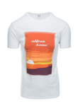Men's printed t-shirt V-1A- white S1434