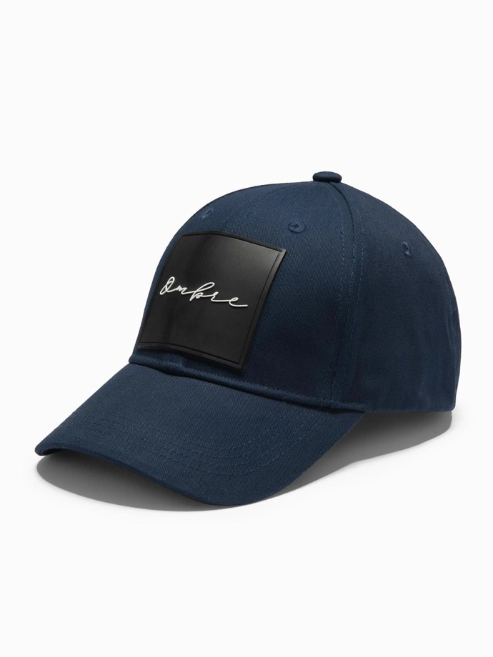 Men's baseball cap with large patch - navy blue V3 OM-ACCS-0101