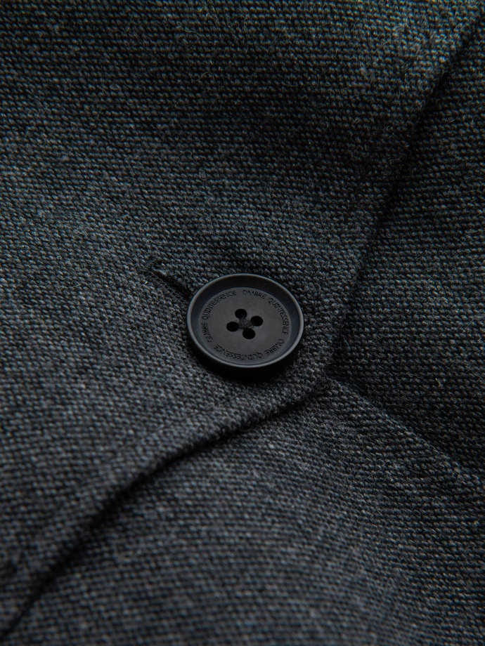 Vyriškas žieminis paltas su vilna ir dygsniuotu pamušalu - grafitinis melanžas V1 OM-COWC-0116