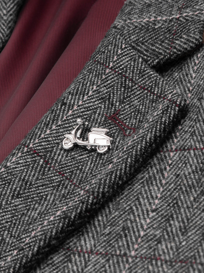 Dekoratyvinis metalinis drabužių smeigtukas - sidabrinis V1 OU-ACPN-0109