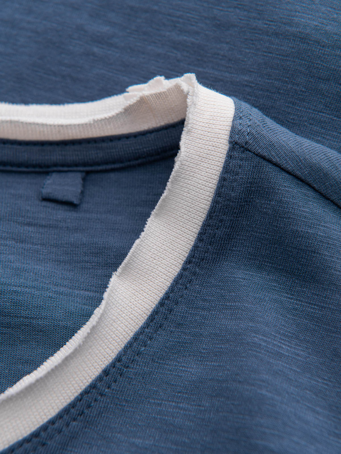 Men's T-shirt with raw finish - dark blue V3 OM-TSCT-22SS-004