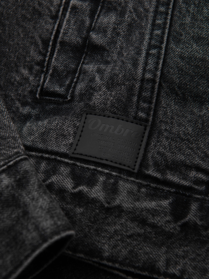 Men's denim jacket katana with washem - black V3 OM-JADJ-0219