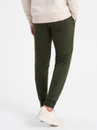 Pantaloni de trening jogger pentru bărbați - olive V1 OM-PASK-22FW-004