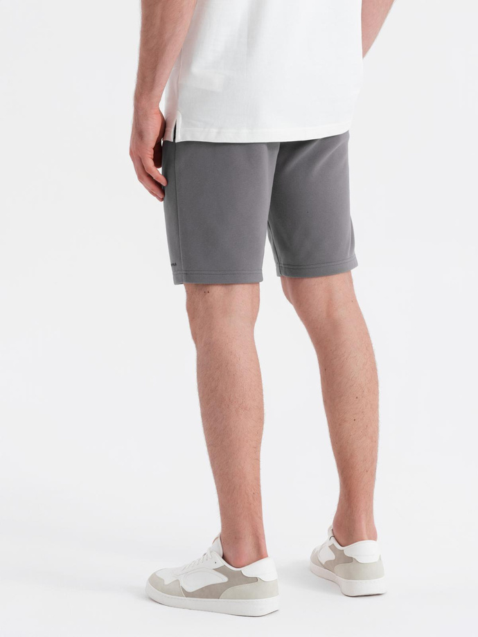 Pantaloni scurți casual pentru bărbați SLIM FIT jacquard knit - albastru marin V1 OM-SRCS-0168