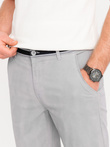 Pantaloni chino pentru bărbați cu talie decorativă - gri V6 OM-PACP-0118