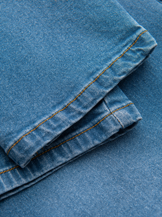 Men's jeans with REGULAR FIT rubs - blue V3 OM-PADP-0241