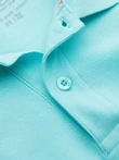 Tricou polo BASIC pentru bărbați, tricou piqué monocolor - mentă V18 OM-POBS-0100