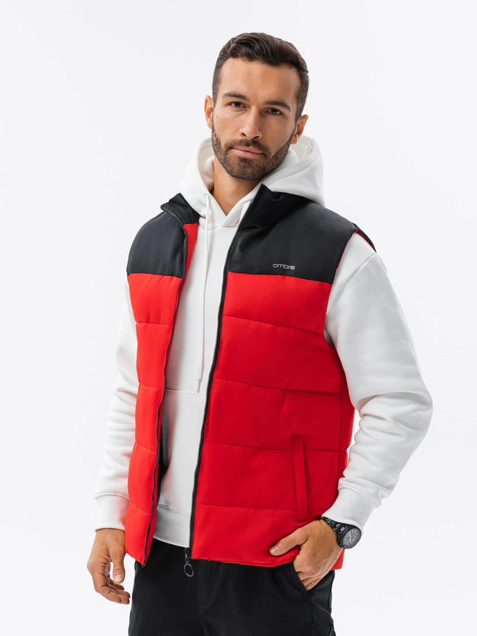 Men's quilted vest V59 - navy