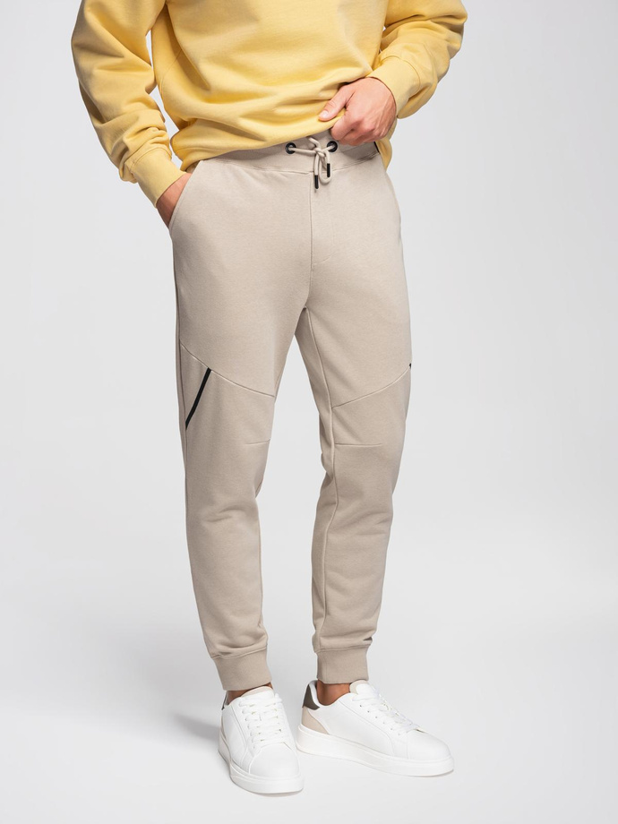 Pantaloni de trening jogger pentru bărbați - bej V3 OM-PASK-0280