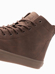 Men's ankle sneakers with rubber sole - brown V4 OM-FOTH-0187 