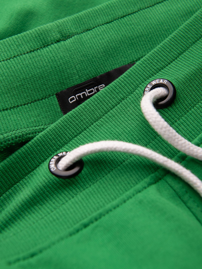 Men's rounded leg sweat shorts - green V4 OM-SRSK-0105