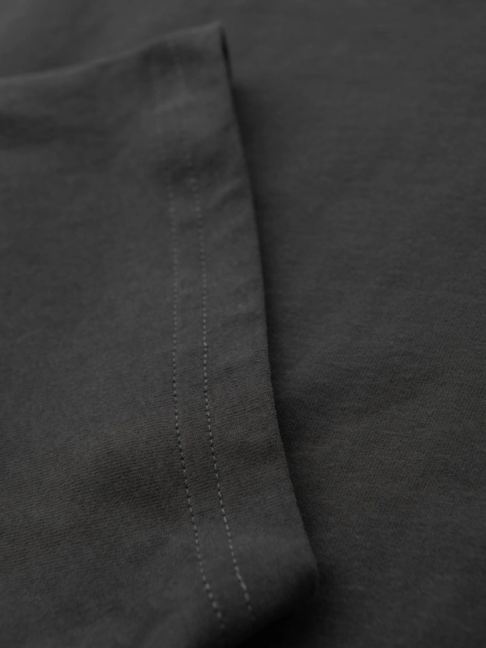 Men's casual t-shirt with pocket patch - graphite V11 OM-TSCT-0109