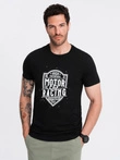 Men's motorcycle style printed t-shirt - black V1 OM-TSPT-0125