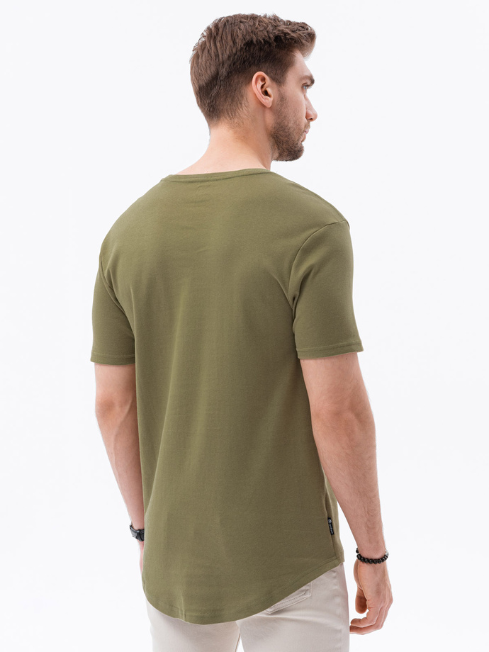 Men's printed t-shirt - olive S1387