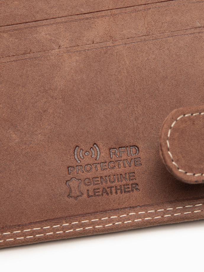 Men's leather wallet - light brown A092