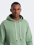 Men's tracksuit set pants + kangaroo sweatshirt - green V3 Z80