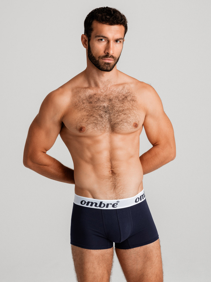 Men's cotton boxer shorts with contrasting elastic - 7-pack mix V2 OM-UNBO-0100