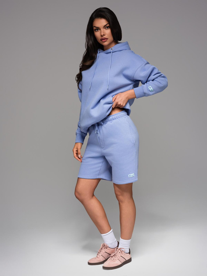 Unisex teplákové šortky s žebrovaným pasem - levandulová V9 OU-SRBC-0101