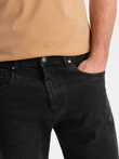 Pantaloni scurți bărbătești din denim cu picioare răsucite - negru V4 OM-SRDS-0134