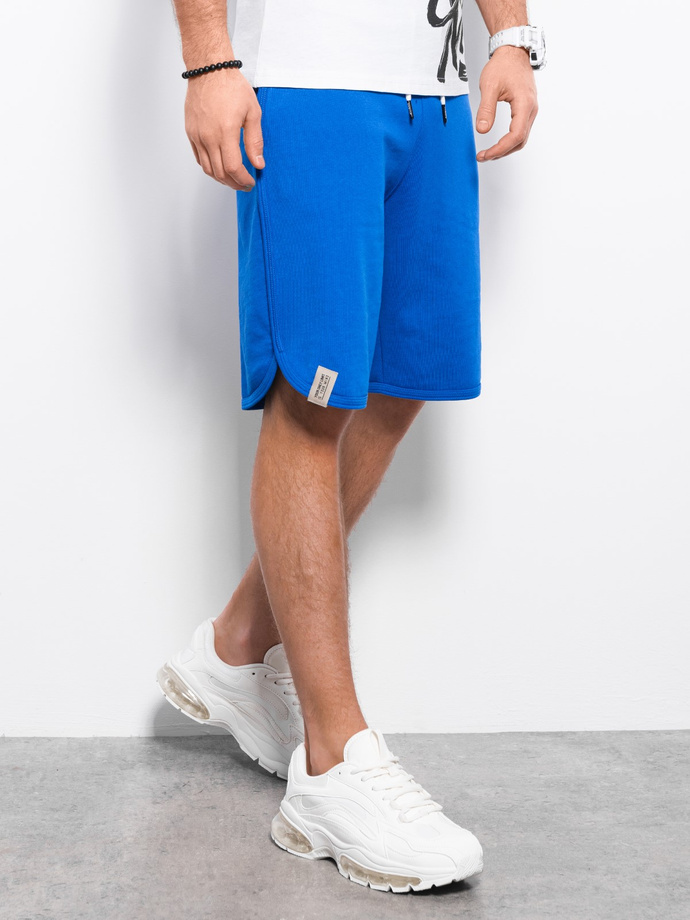 Men's sweat shorts trimmed with piping - blue V4 W360