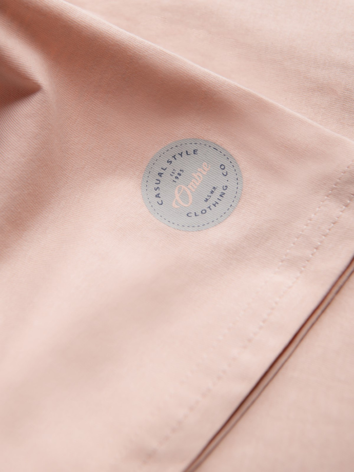 Tricou bărbătesc din bumbac imprimat - roz deschis V3 S1752