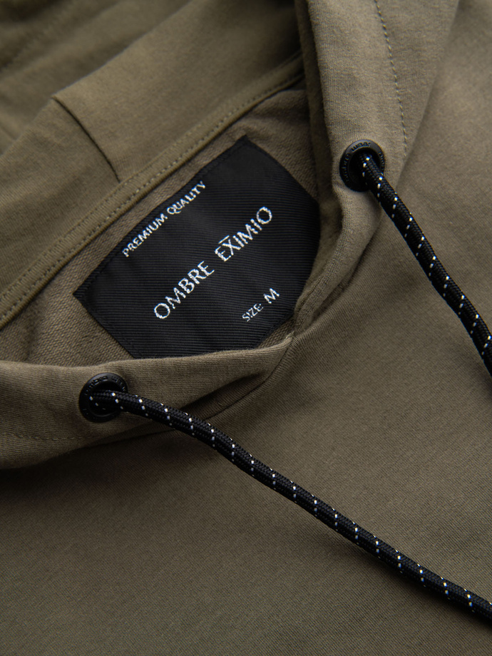 Men's sweatshirt set hoodie + sweatpants - olive V4 Z107 