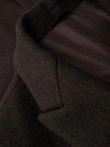Men's double-breasted wool coat - dark brown V3 OM-COWC-0133