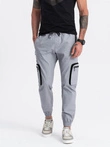 Men's JOGGER pants with stand-off and zippered cargo pockets - light grey V8 OM-PAJO-0135