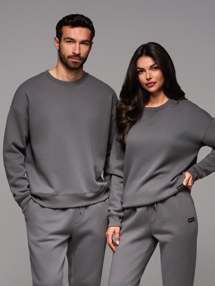 Unisex classic sweatshirt with round neckline - grey V18 OU-SNBC-0104
