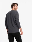 Men's waffle knit neck button-up longsleeve - graphite V3 OM-LSCL-0120