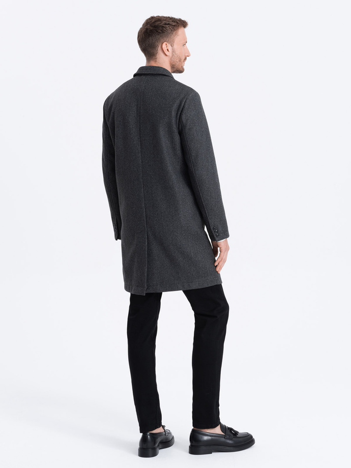 Pánsky ľahký jednoradový kabát - grafitový V5 OM-COWC-0104