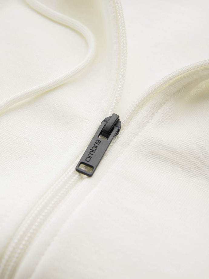 Vyriški medvilniniai BASIC džemperiai be sagų - kreminės spalvos V5 OM-SSBZ-0160