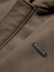 Pánský vlněný kabát parka s kapucí - khaki V2 OM-COWC-0132