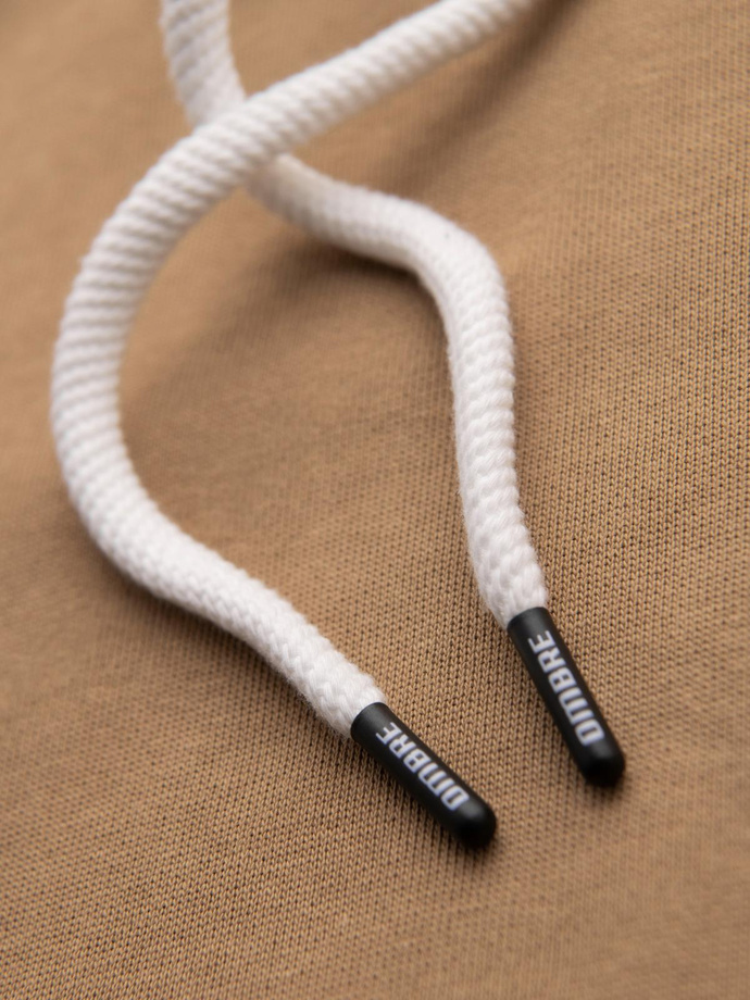 Men's kangaroo hooded sweatshirt - brown V2 OM-SSBN-0177