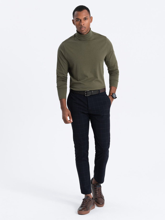 Men's turtleneck longsleeve - dark olive V4 OM-LSCL-0112