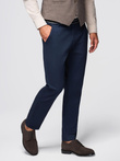 Men's chino pants with decorative waistband - navy blue V2 OM-PACP-0118