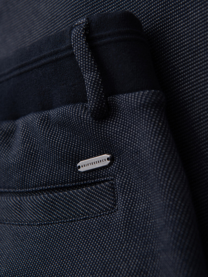 CARROT men's pants in structured two-tone knit - navy blue V1 OM-PACP-0168