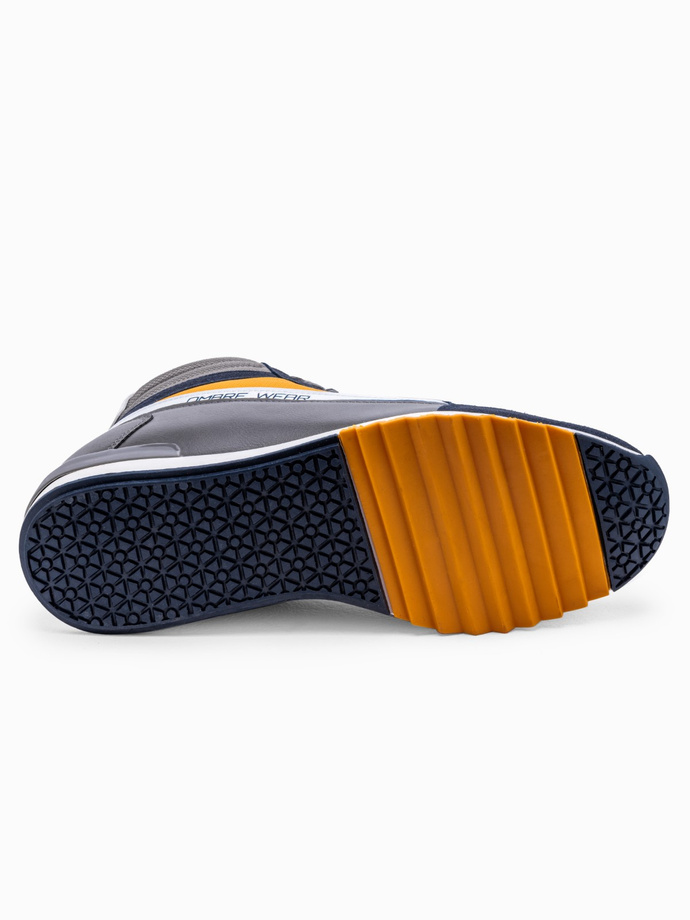 Pantofi sport casual barbati - bleumarin/galben T358