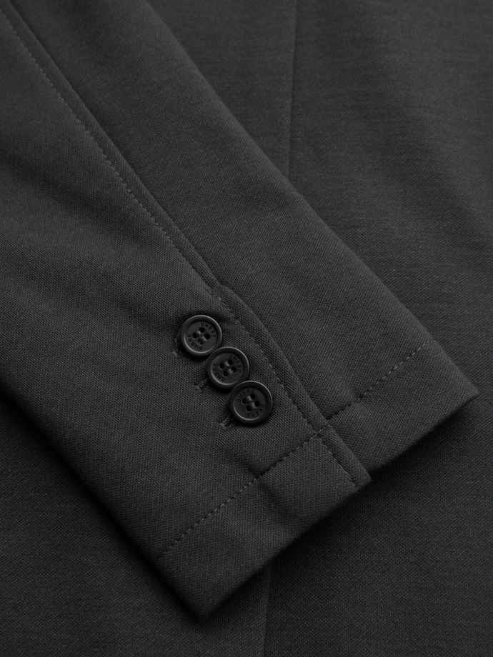 Pánska bunda SLIM z jemne štruktúrovaného úpletu - grafitová V1 OM-BLZB-0101