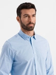 Klasická bavlněná košile REGULAR - modrá V1 OM-SHOS-0154