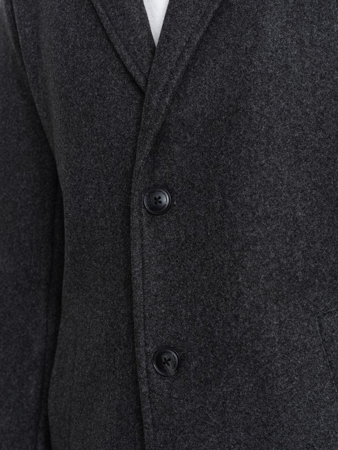 Men's lightweight single-breasted coat - graphite V5 OM-COWC-0104