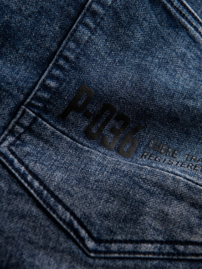 Pantaloni JOGGERY marmorat pentru bărbați cu cusături - albastru V1 OM-PADJ-0108