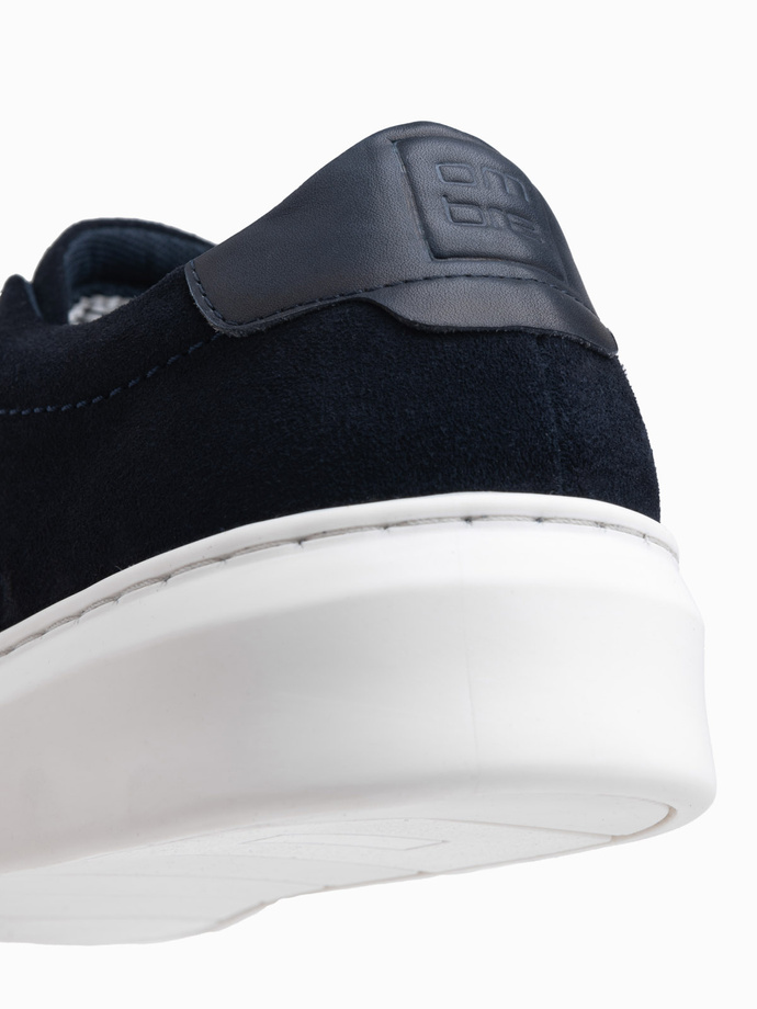 Klasikiniai vyriški minkšti zomšiniai sportbačiai - tamsiai mėlyni V4 OM-FOCS-0163