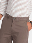Pánské kalhoty chino REGULAR FIT - hnědé V1 OM-PACP-0183