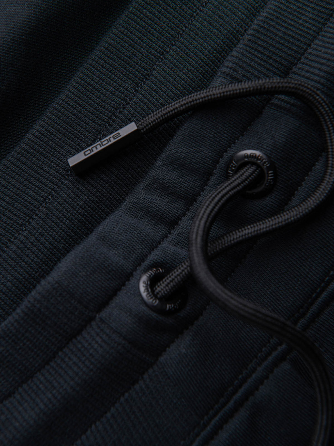 Pantaloni scurți din bumbac BASIC pentru bărbați - negru V9 OM-SRBS-0149