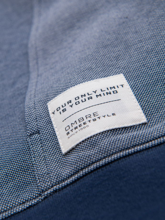 Pánská měkce strukturovaná mikina s kapucí - tmavě modrá V2 OM-SSZP-0191