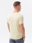 Classic men's BASIC v-neck T-shirt - light yellow V14 S1369